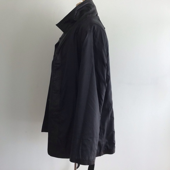 Atelier by B. Thomas black leather self belted three button blazer. Size Large - Picture 8 of 13